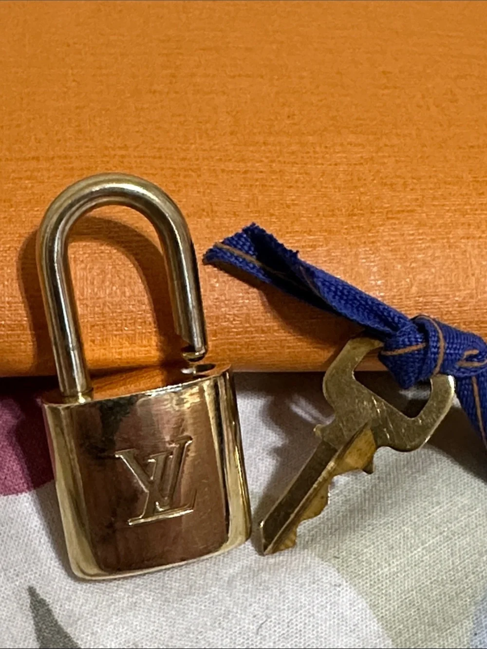 Louis Vuitton Gold Tone Padlock & Key #313